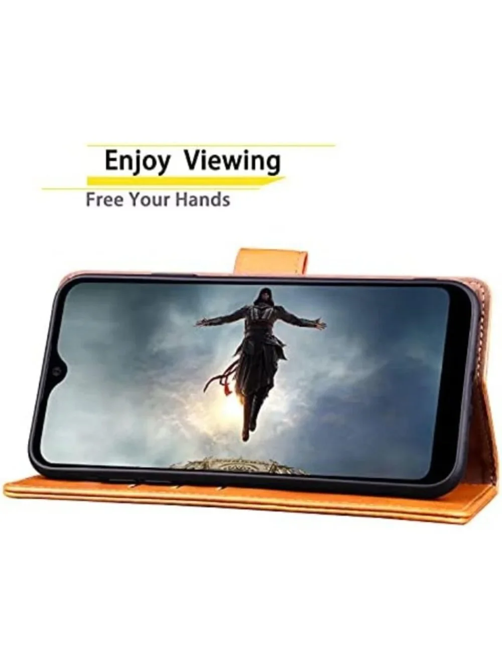 Stylish RFID Blocking Leather Wallet Case for Samsung Galaxy A42 5G - Shockproof